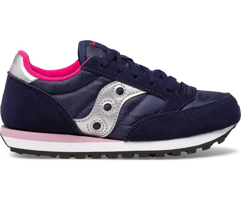 Tenis Saucony Jazz Original Niños Azul Marino Rosas | México 815OKIR
